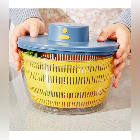 Electric Salad Spinner.  USB & reusable Salad dressing bottle included (Blue) - Picture 9 of 12
